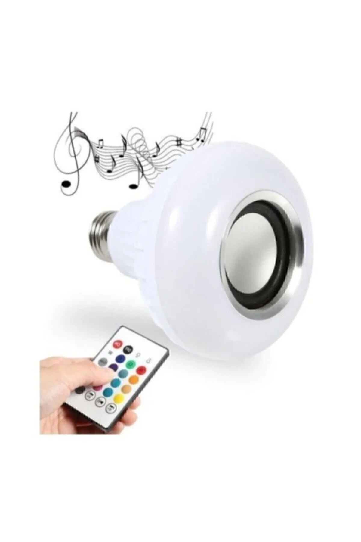 Bluetooth hoparlörlü uzaktan kumandalı led ışık beyaz renkli 7 renk ışık seçeneği