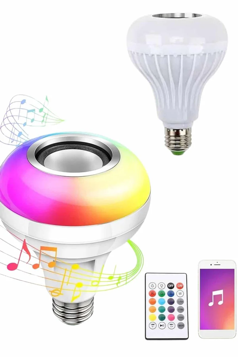 Bluetooth Hoparlörlü Akıllı RGB LED Ampul - Kablosuz Müzik ve Renk Değiştirme