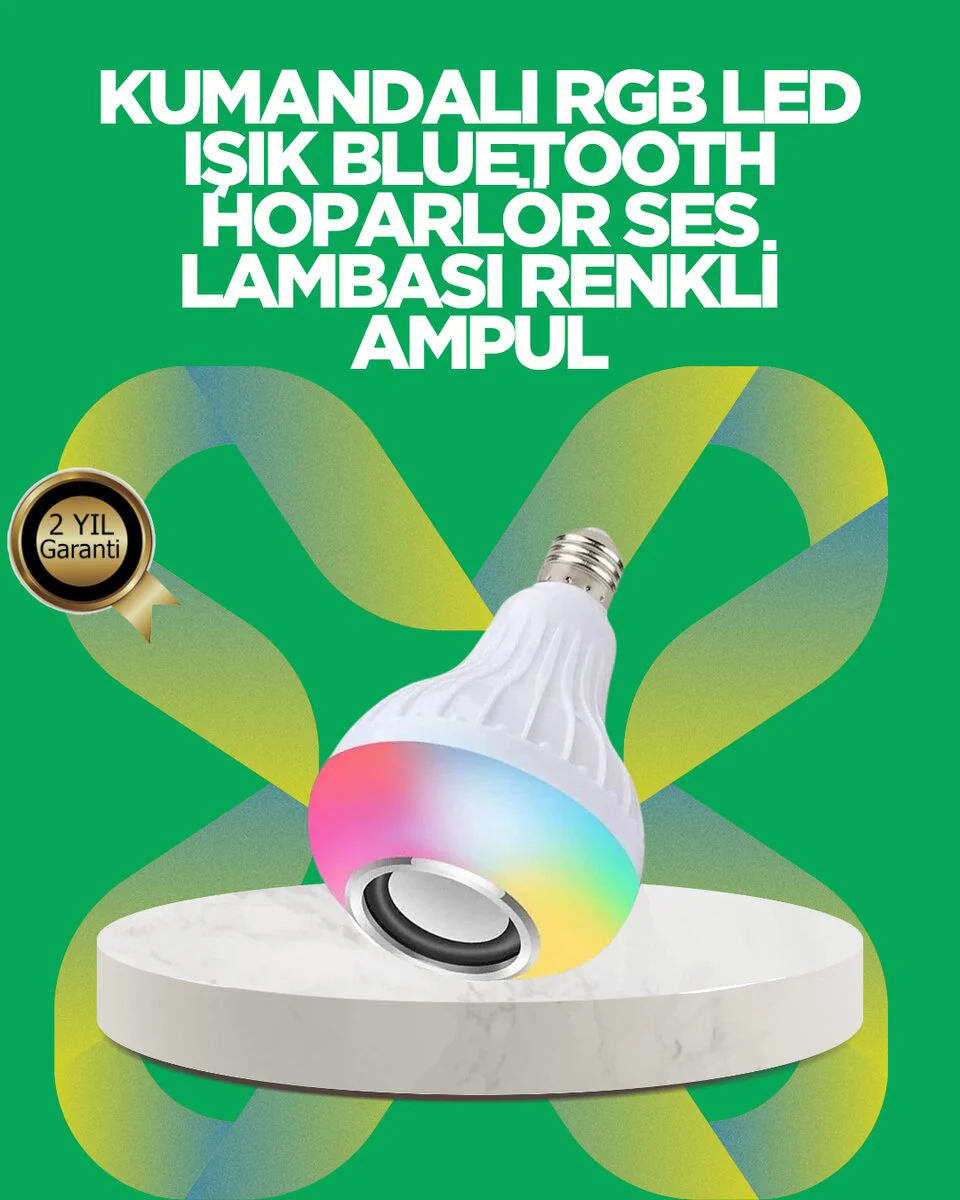 Bluetooth Hoparlörlü LED Ampul 12W - Enerji Tasarruflu Akıllı Aydınlatma