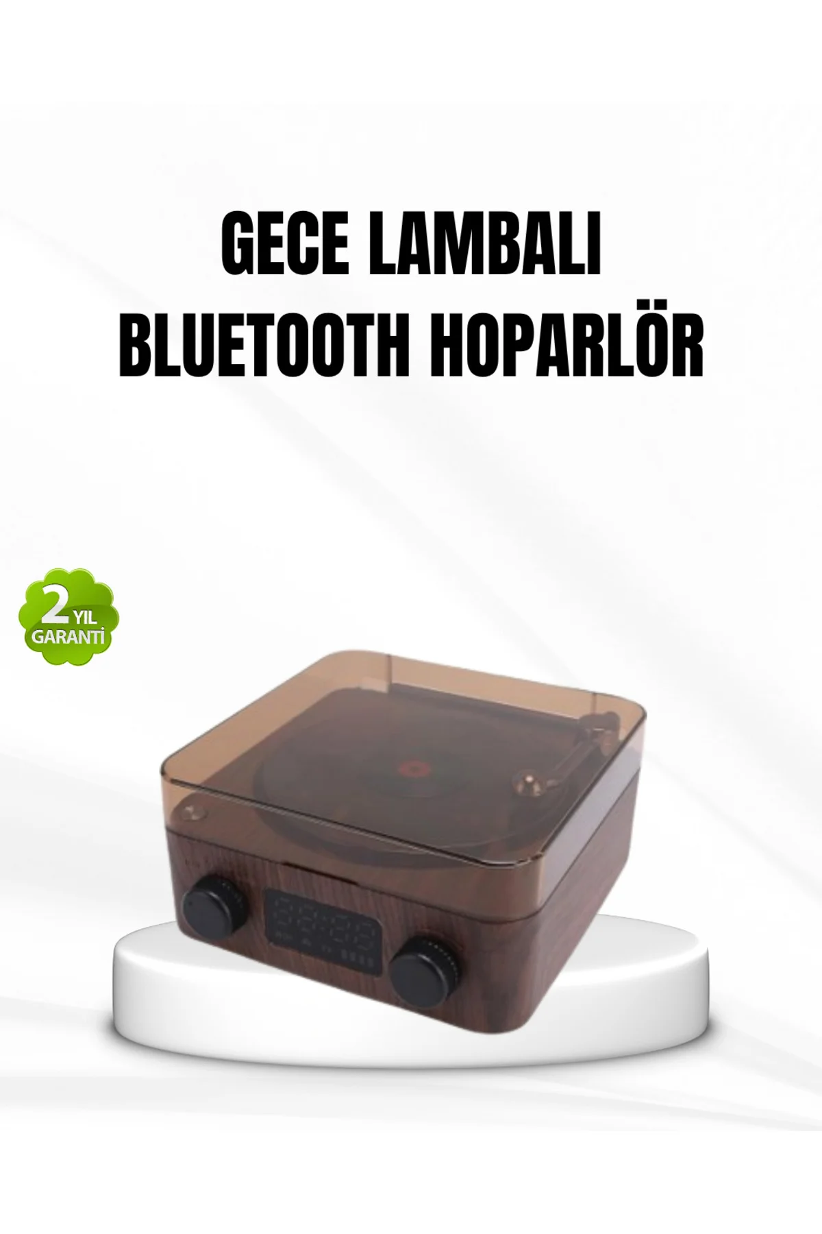 Bluetooth Hoparlörlü Gece Lambası Dijital Saat Ve Ambiyans Işığı Çok Amaçlı