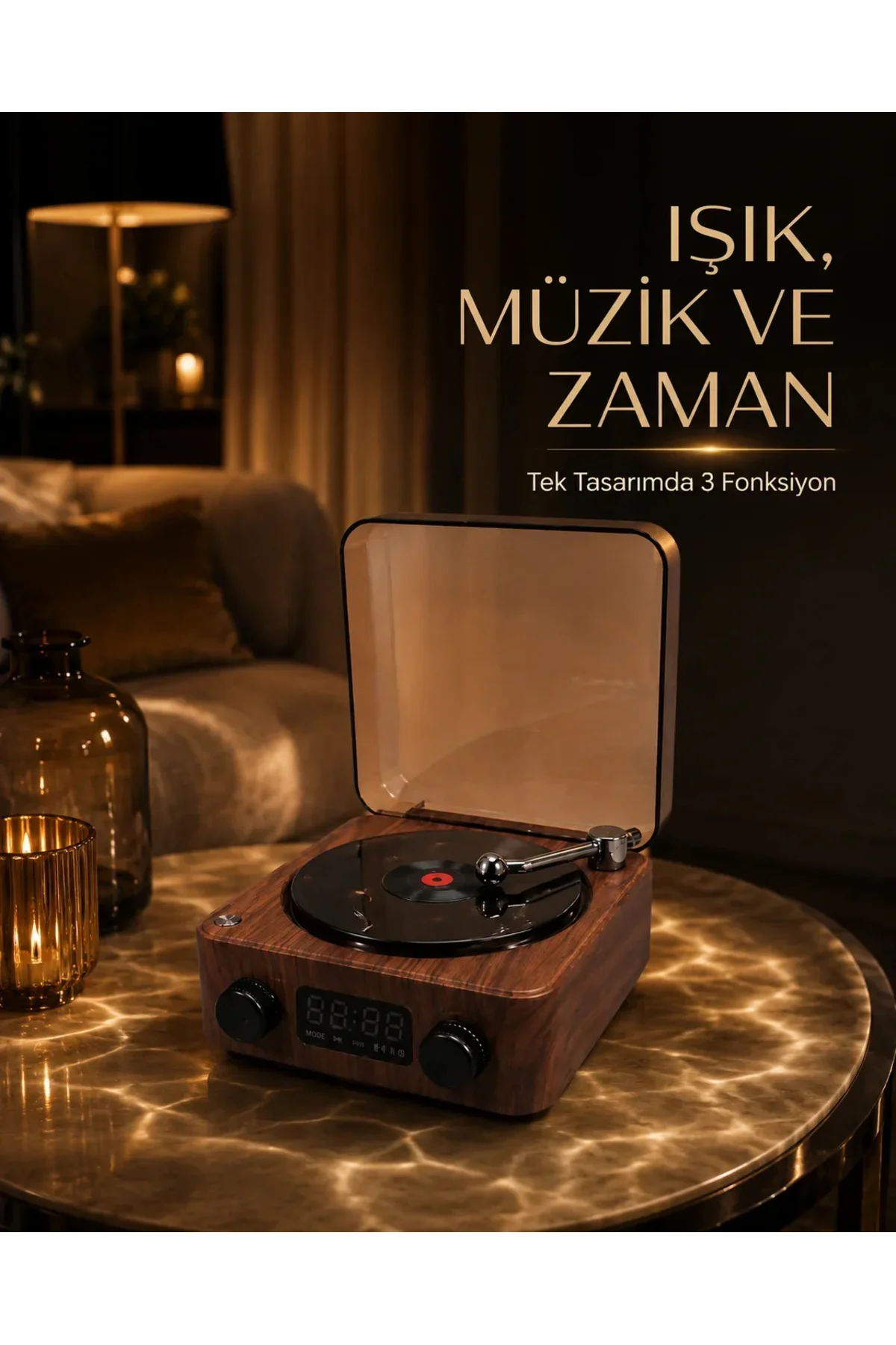 Bluetooth Hoparlörlü Gece Lambası Dijital Saat ve Ambiyans Işığı Çok Amaçlı Bluetooth Hoparlörlü Gece Lambası Dijital Saat ve Ambiyans Işığı Çok Amaçlı