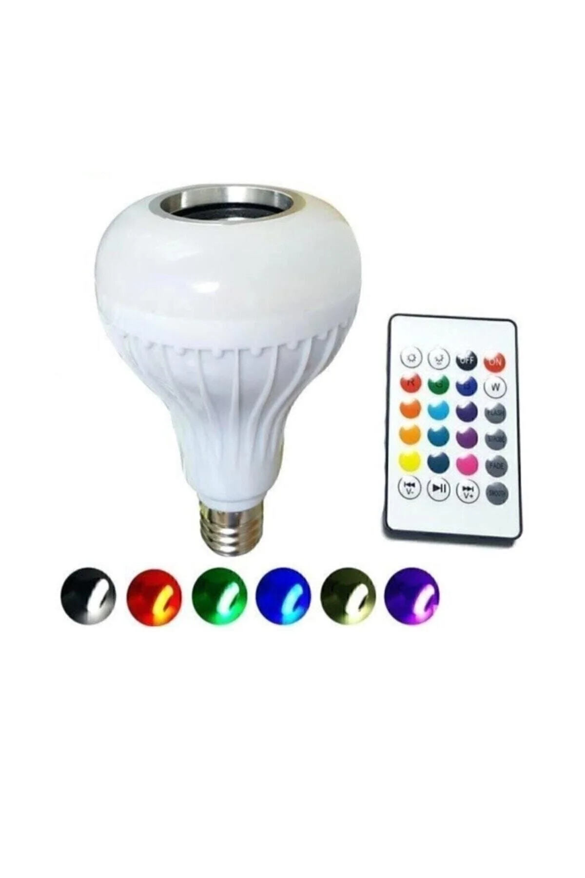 Bluetooth hoparlörlü uzaktan kumandalı led ışık beyaz renkli 7 renk ışık seçeneği