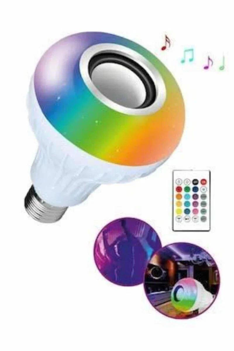 Bluetooth Hoparlörlü Akıllı RGB LED Ampul - Kablosuz Müzik ve Renk Değiştirme