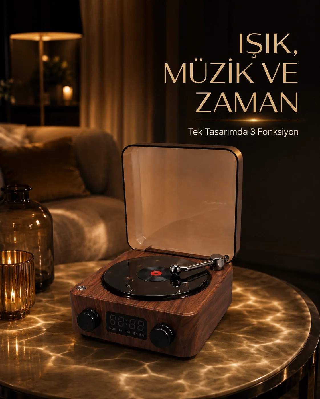 Bluetooth Hoparlörlü Gece Lambası Dijital Saat ve Ambiyans Işığı Çok Amaçlı Fiyatı, Yorumları ve Özellikleri