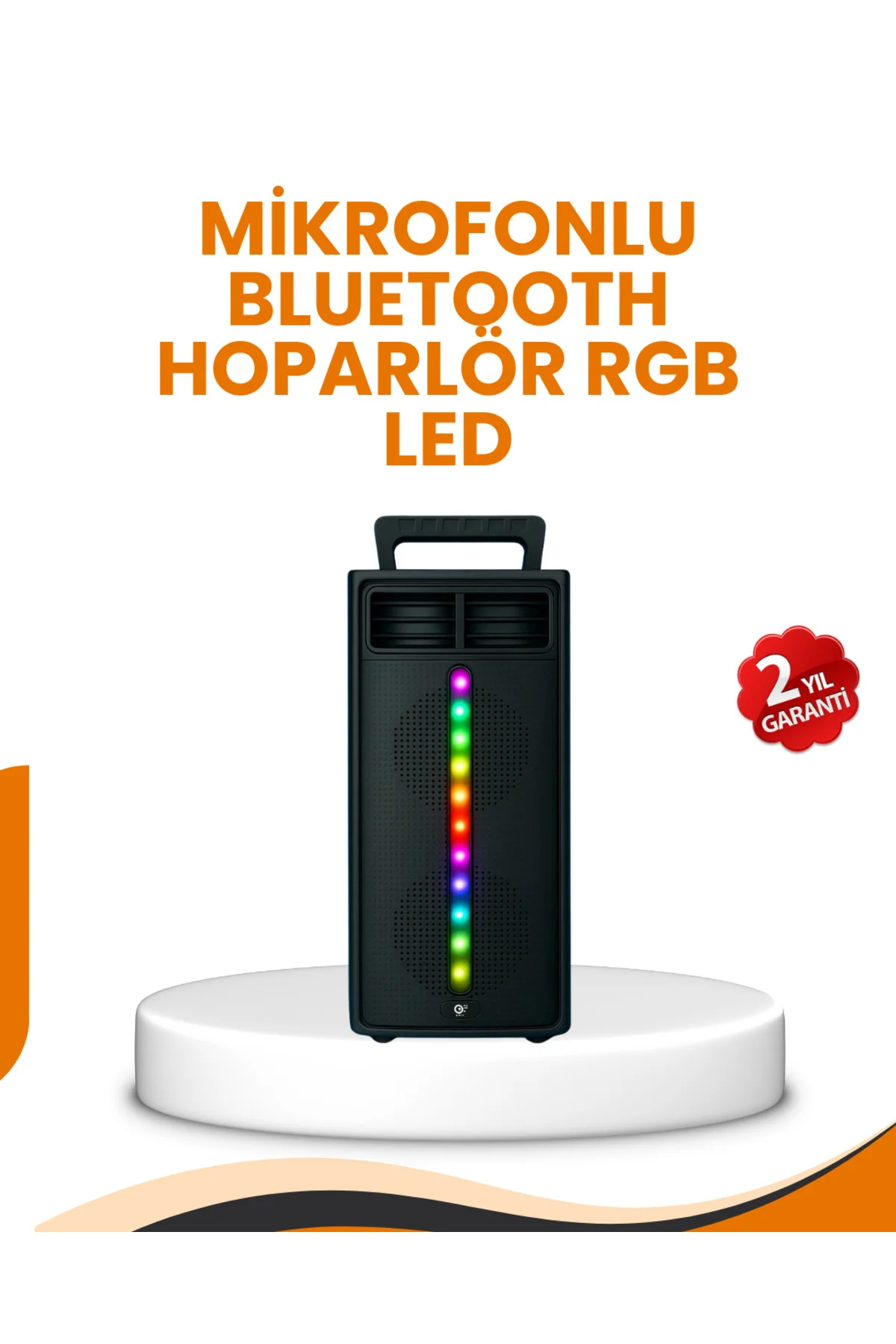 Bluetooth Işıklı Hoparlör – 2x5W Güç | USB + TF Kart + FM Radyo |