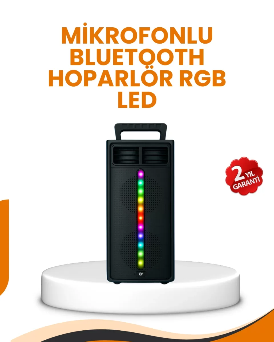 Bluetooth Işıklı Hoparlör – 2x5W Güç | USB + TF Kart + FM Radyo | Siyah Renk - Lisinya Bluetooth Işıklı Hoparlör – 2x5W Güç | USB + TF Kart + FM Radyo | Siyah Renk - Lisinya