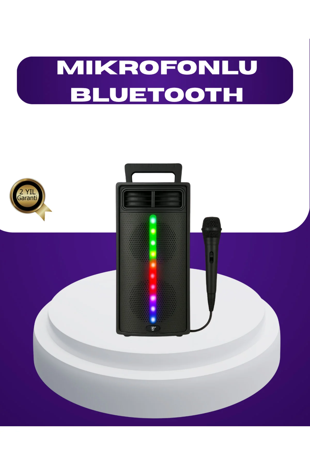 Bluetooth Işıklı Hoparlör – 2x5W Güç | USB + TF Kart + FM Radyo |