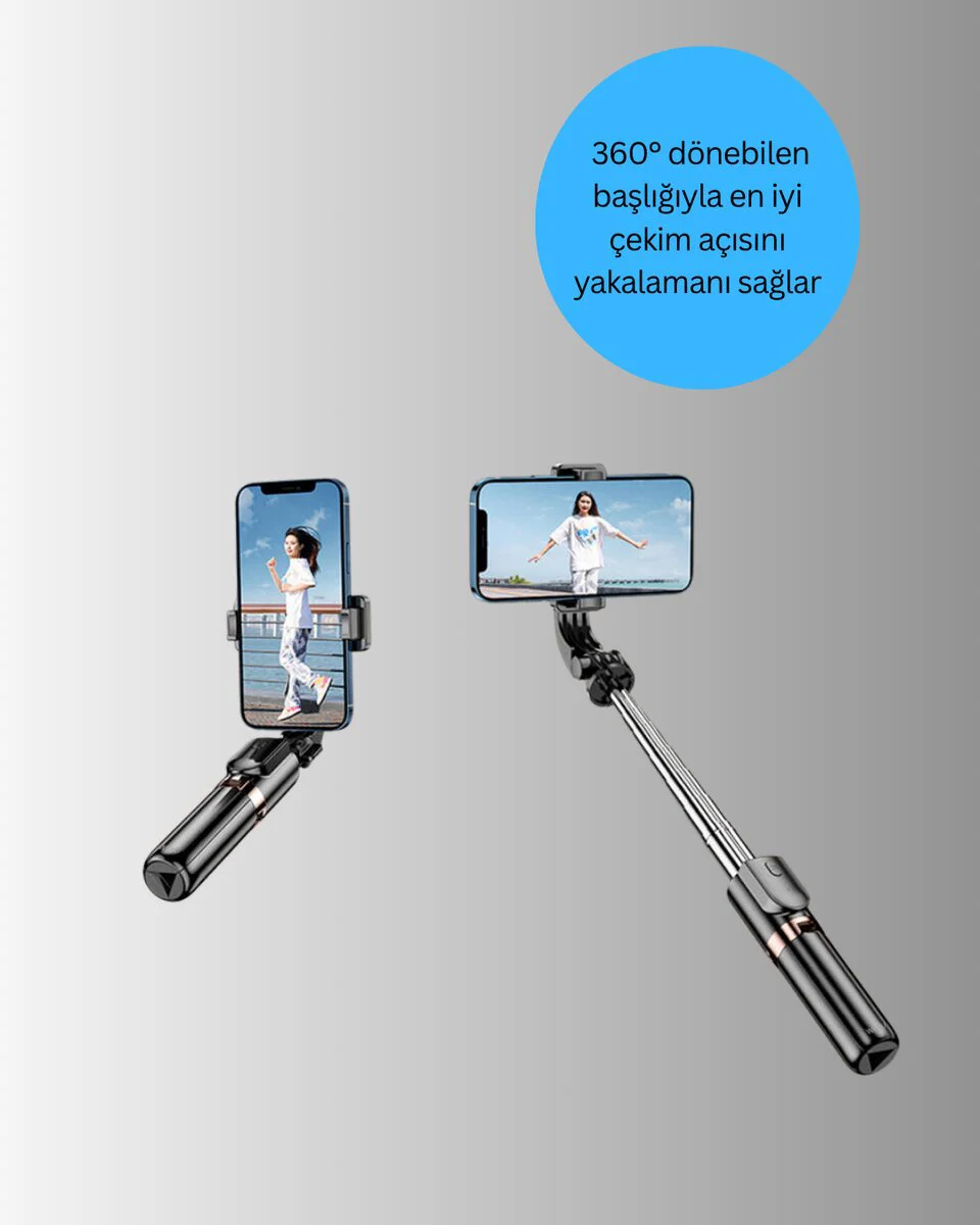 Bluetooth Işıklı Uzaktan Kumandalı Selfie Çubuğu – 130 cm – LED Tripod