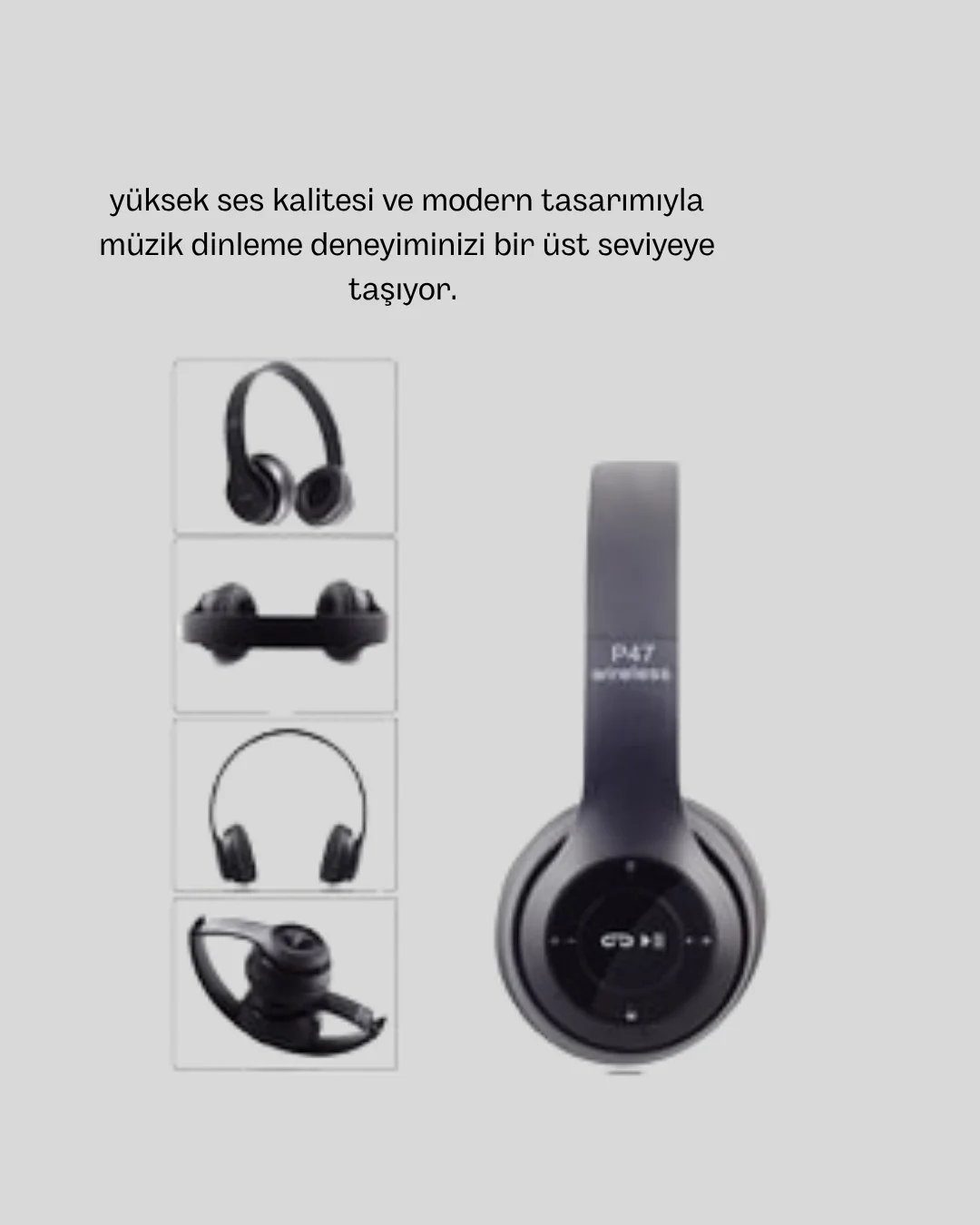 Bluetooth Kablosuz Kulaklık – Extra Bass, TF Kart, Mikrofonlu, Ay