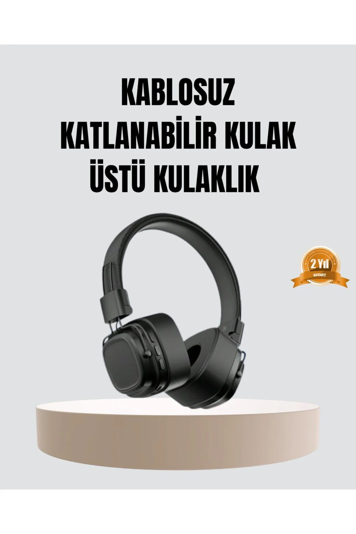 Bluetooth Kablosuz Kulak Üstü Kulaklık Katlanabilir Konforlu ve Şık Tasarımlı