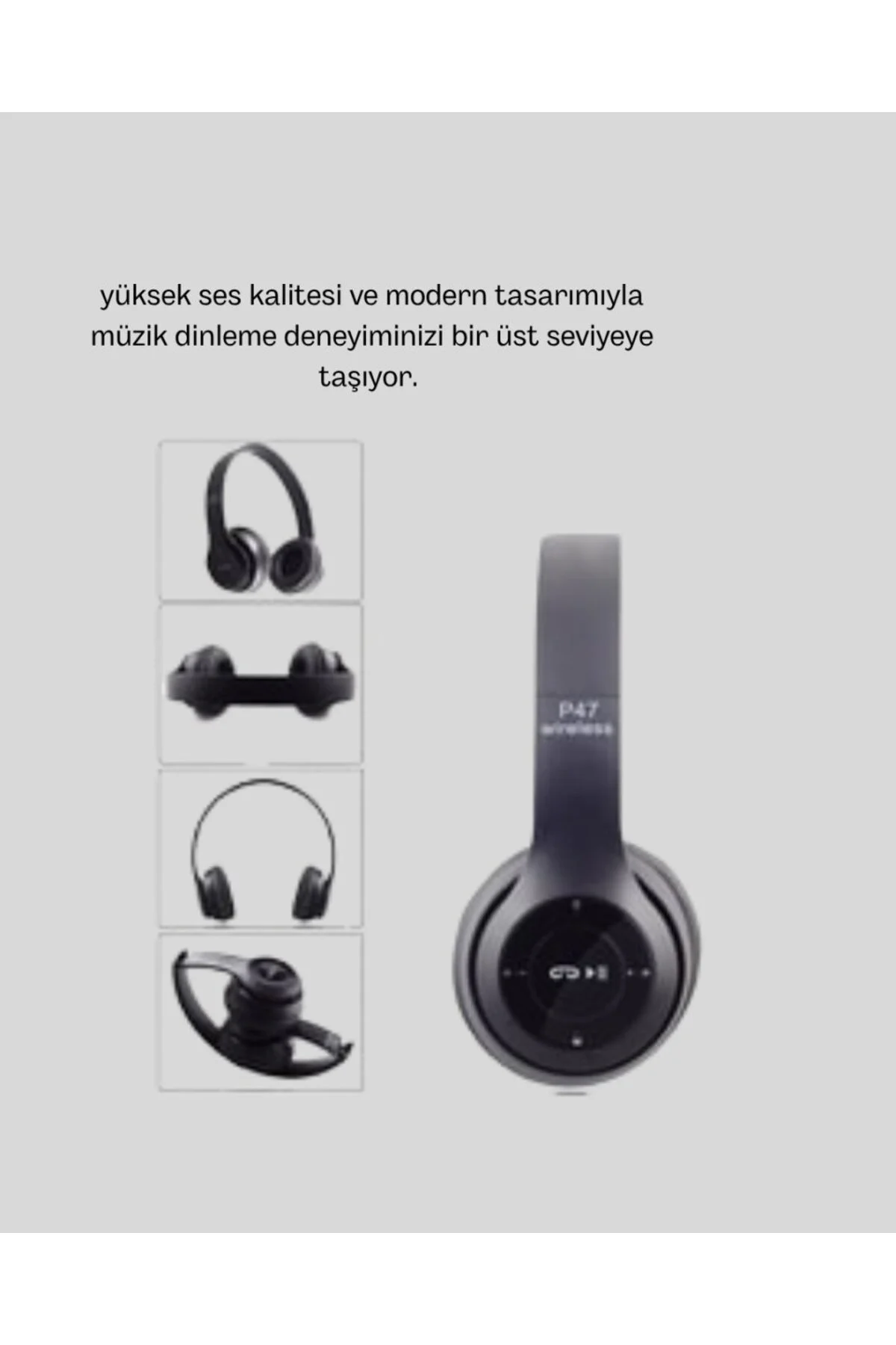 Bluetooth Kablosuz Kulak Üstü Kulaklık Katlanabilir Konforlu ve Ş