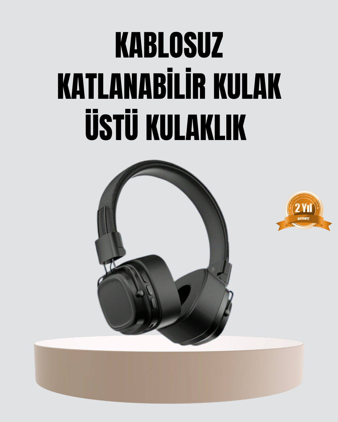 Bluetooth Kablosuz Kulak Üstü Kulaklık Katlanabilir Konforlu ve Ş