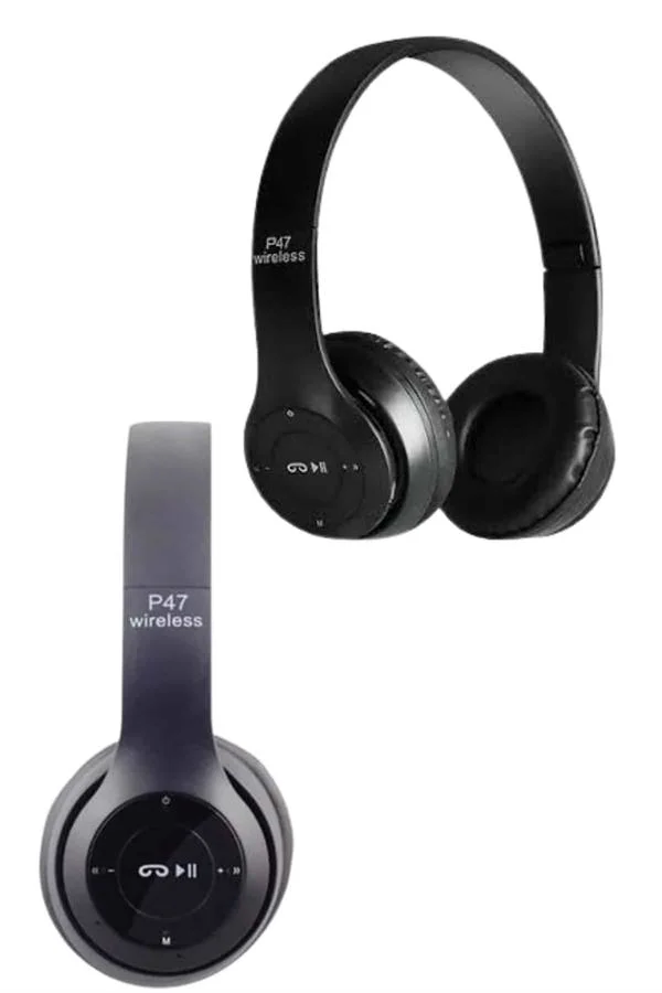 Bluetooth Kablosuz Kulaklık Siyah Wireless 5.0 Kulak Üstü Uzun Pil Ömrü