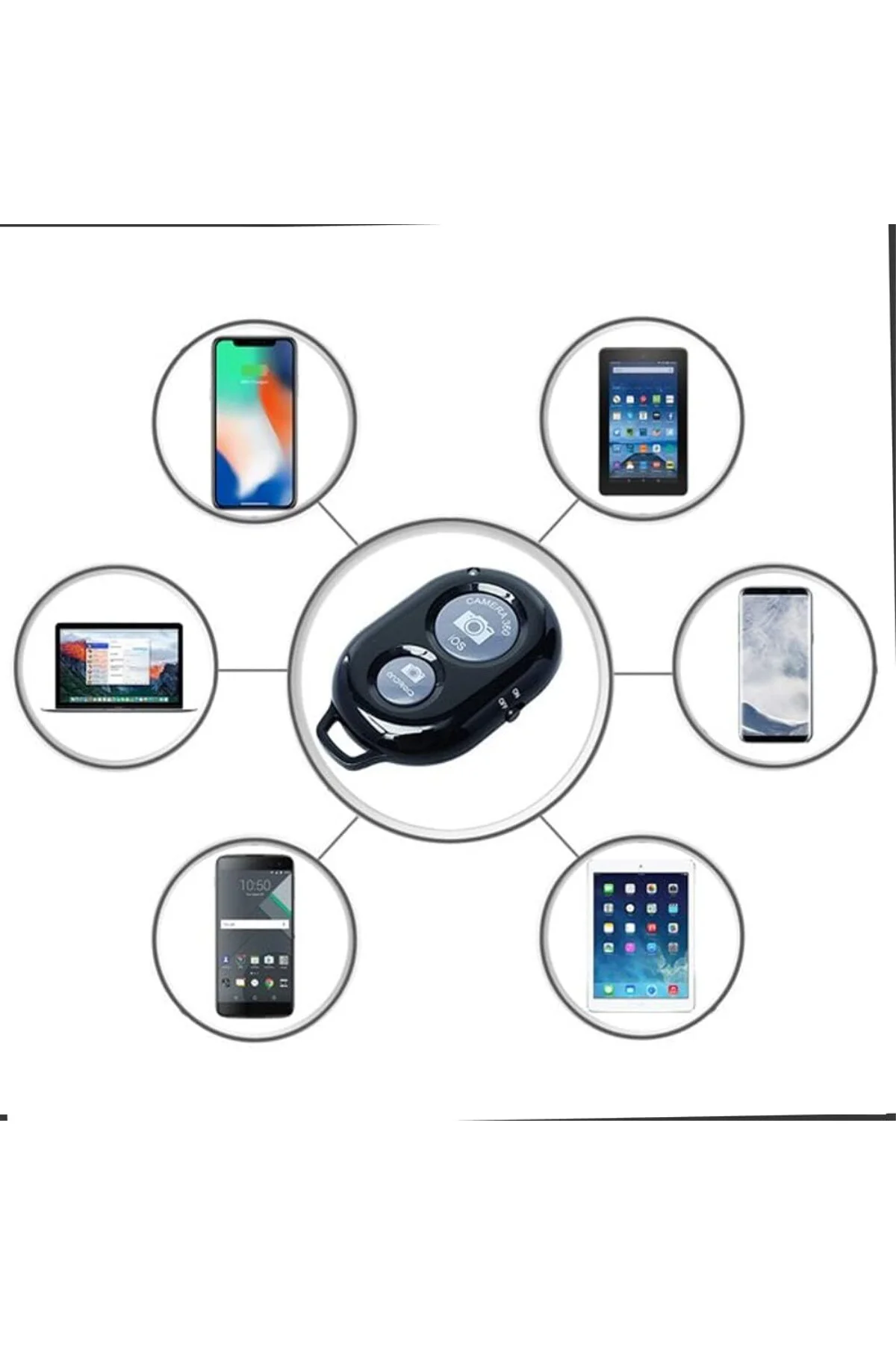 Bluetooth Kablosuz Uzaktan Kumanda İOS Android Uyumlu Kamera Dekl Bluetooth Kablosuz Uzaktan Kumanda İOS Android Uyumlu Kamera Dekl