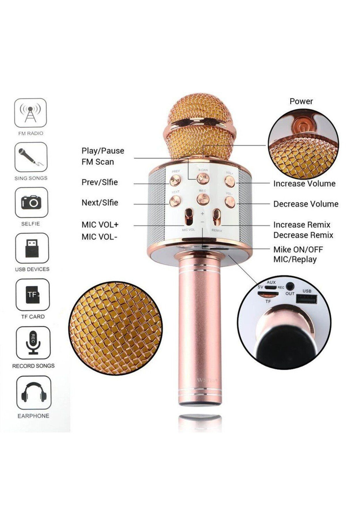 Ok Aksesuar Bluetooth Karaoke Mikrofon Go50601174810