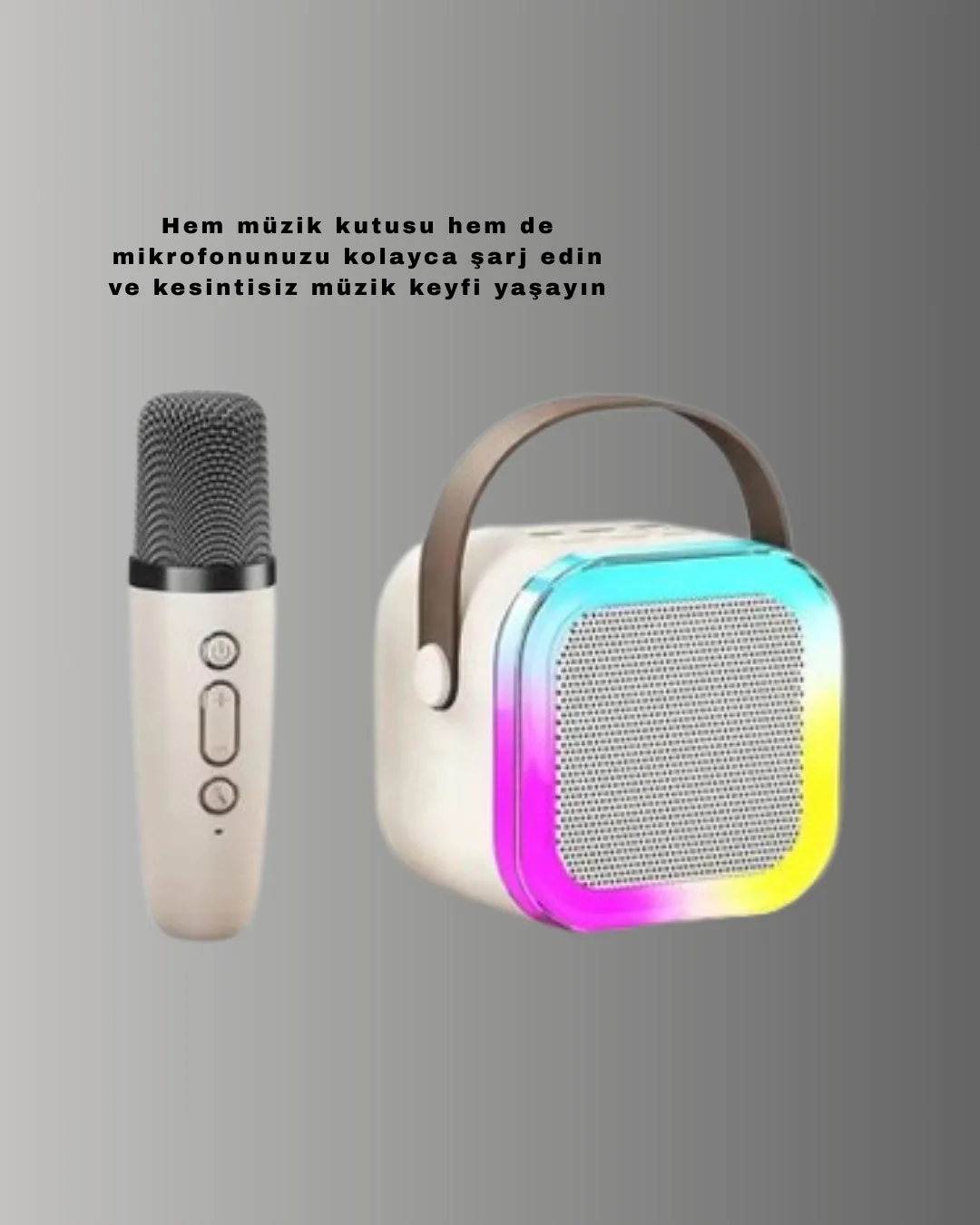 Bluetooth Karaoke Mikrofon ve Hoparlör Seti Taşınabilir