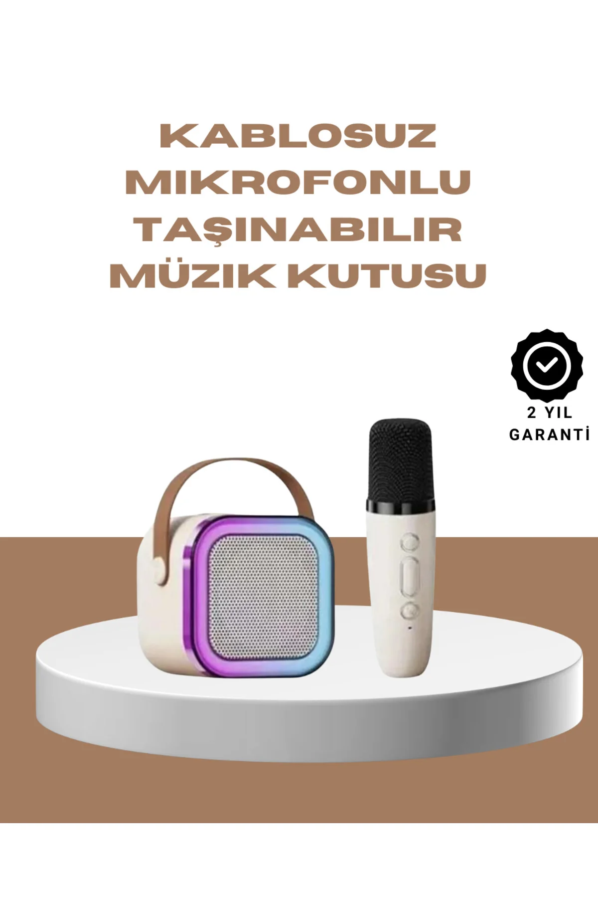 Bluetooth Karaoke Mikrofon Ve Hoparlör Seti Taşınabilir