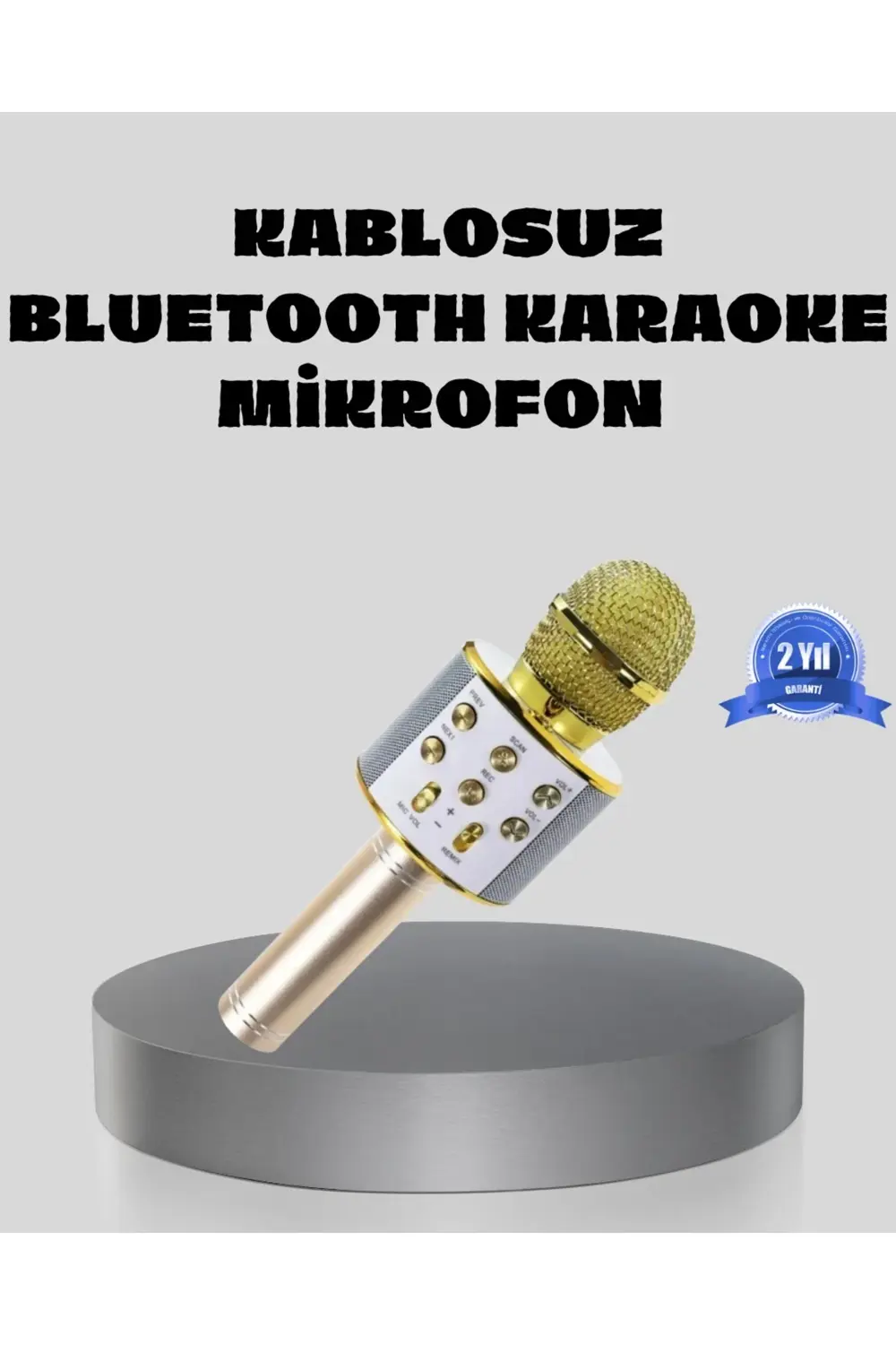 Bluetooth Karaoke Mikrofon Şarjlı Uzun Pil Ömürlü Çok Fonksiyonlu