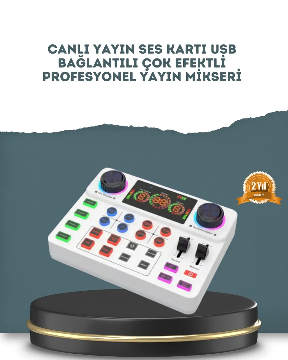 Bluetooth Karaoke ve Canlı Yayın Ses Kartı - Gürültü Engelleme ve Profesyonel Ses Desteği