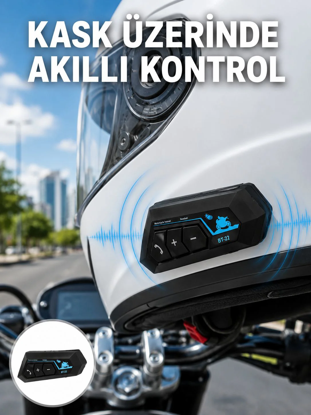 Bluetooth Kask Kulaklığı Intercom 5.0 Bluetooth Android ve İOS Uyumlu Yeni Nesil