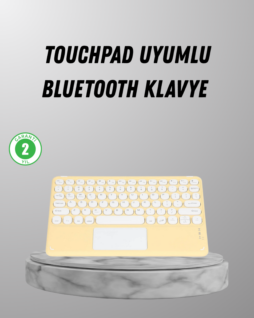 Bluetooth Klavye – Kablosuz, Sessiz Tuşlu, Android iOS Windows Uy