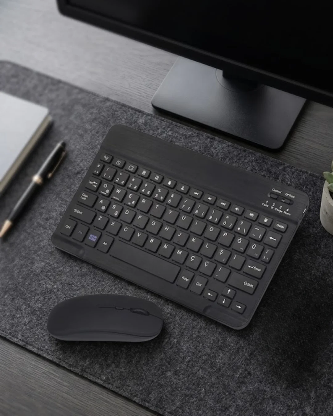 Bluetooth Klavye Mouse Seti Taşınabilir Wireless Bilgisayar Aksesuarı