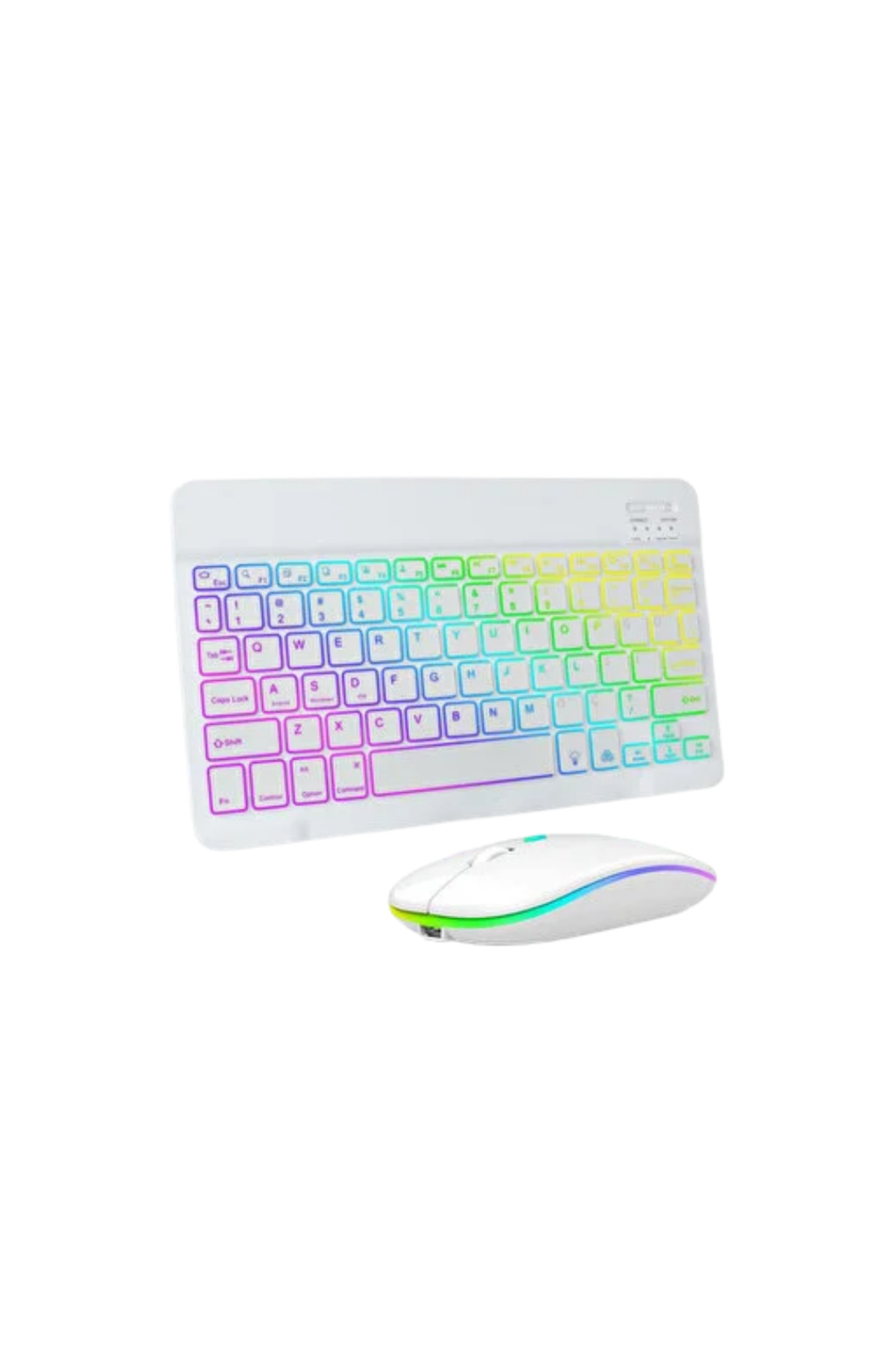 Bluetooth Klavye Mouse Seti Aydınlatmalı Türkçe Q Ergonomik Tasar