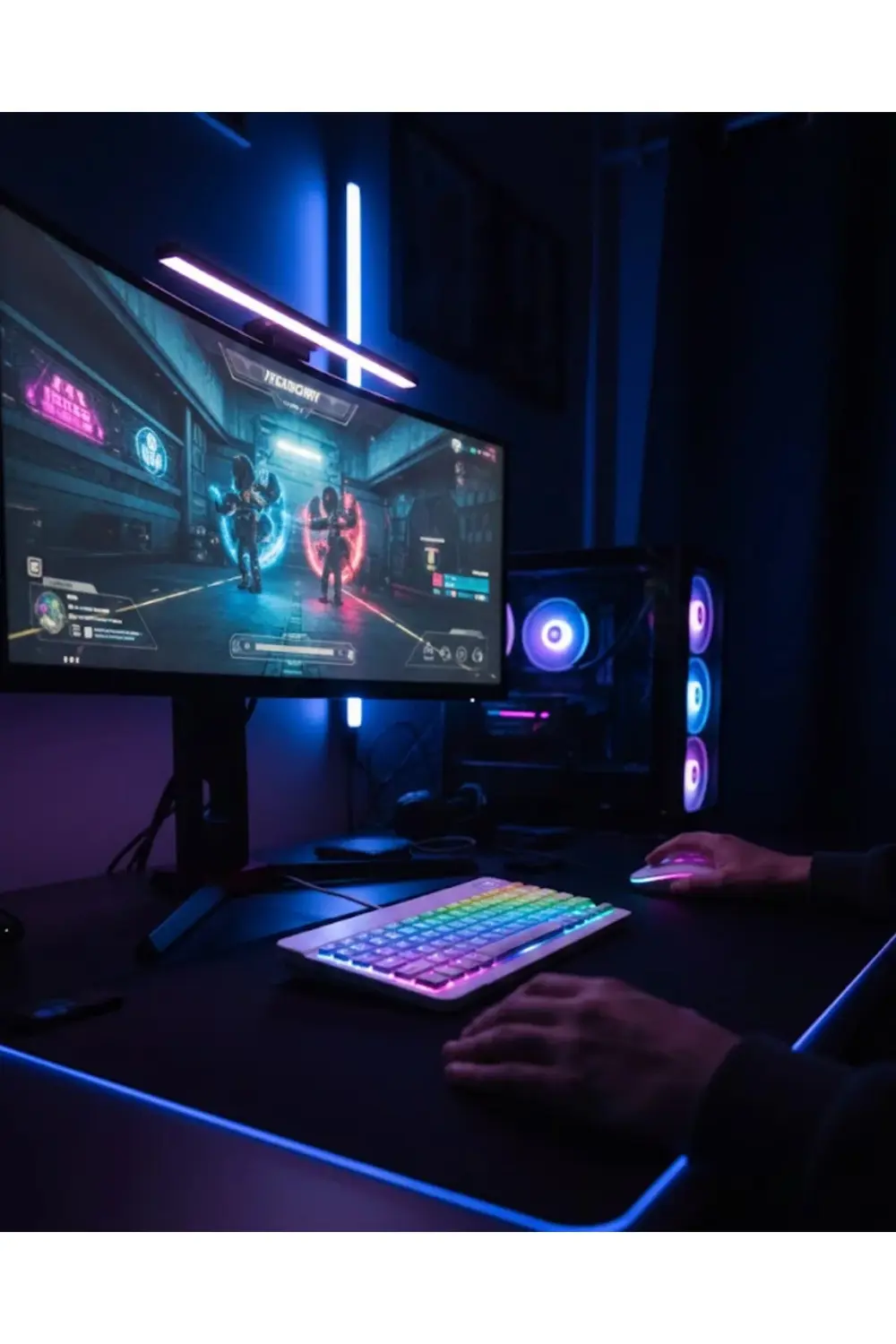 Bluetooth Klavye Mouse Seti Aydınlatmalı Türkçe Q Ergonomik Tasar