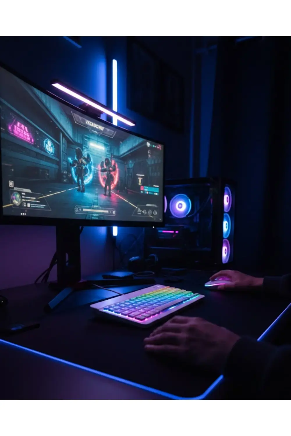 Bluetooth Klavye Mouse Seti Aydınlatmalı Türkçe Q Ergonomik Tasar