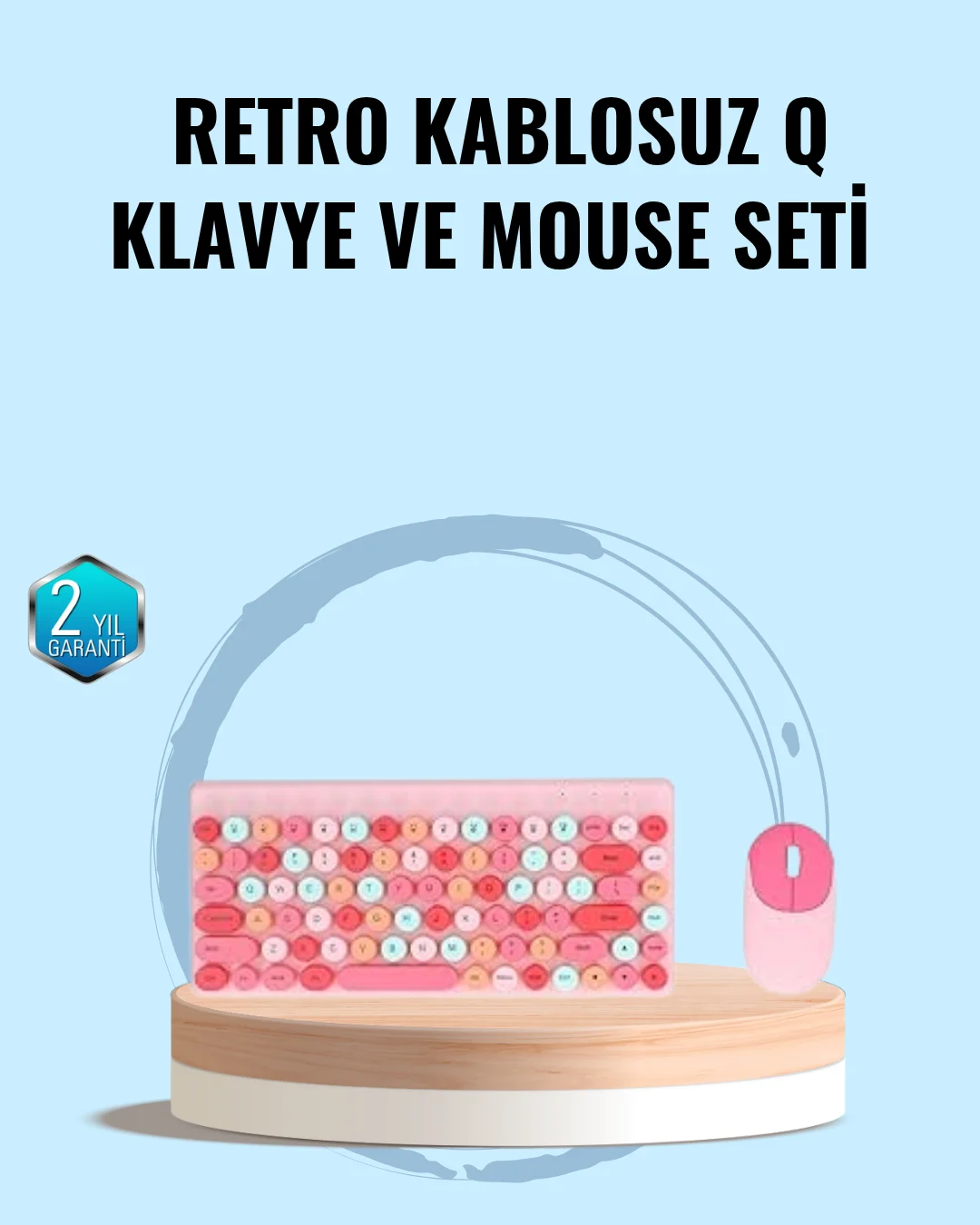 Bluetooth Klavye ve Mouse Kombinasyonu – USB Alıcılı, Kompakt, Uz
