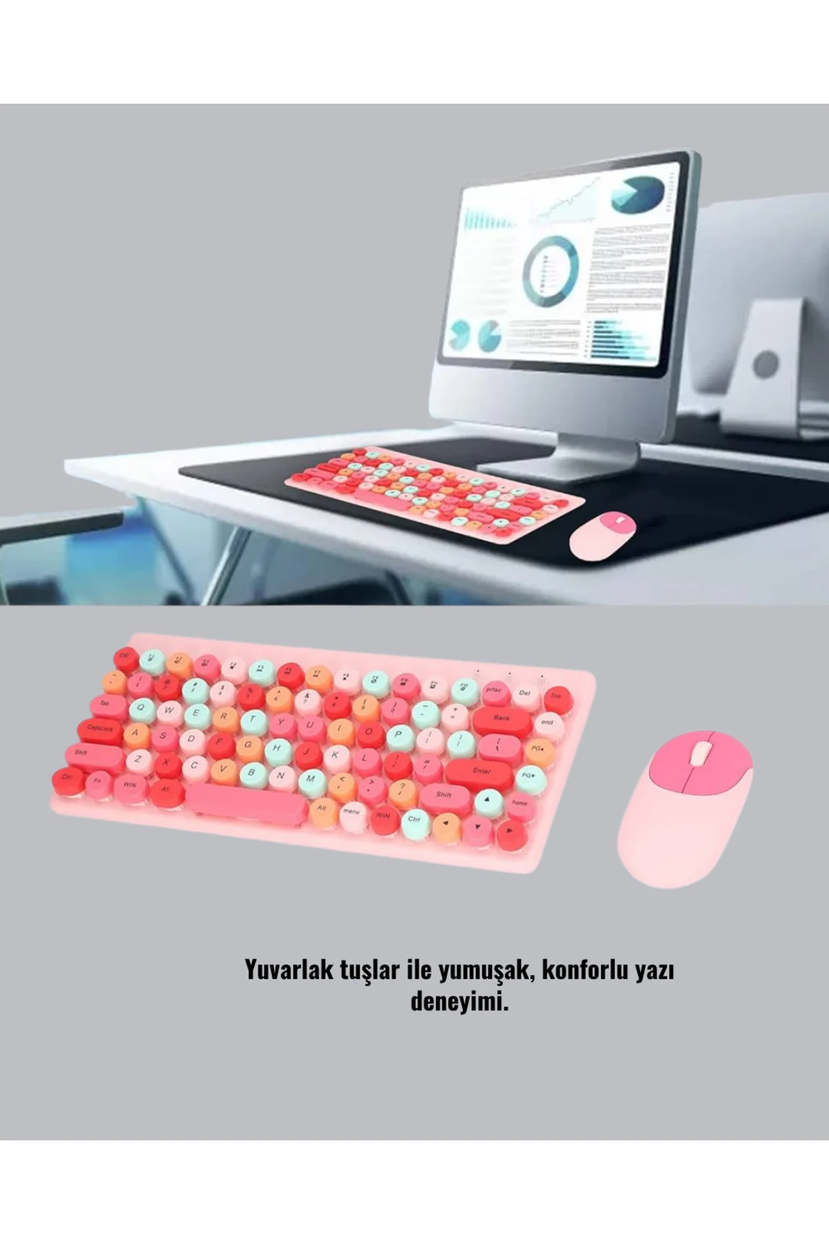 BUĞZ Bluetooth Klavye ve Mouse Kombinasyonu – USB Alıcılı, Kompak