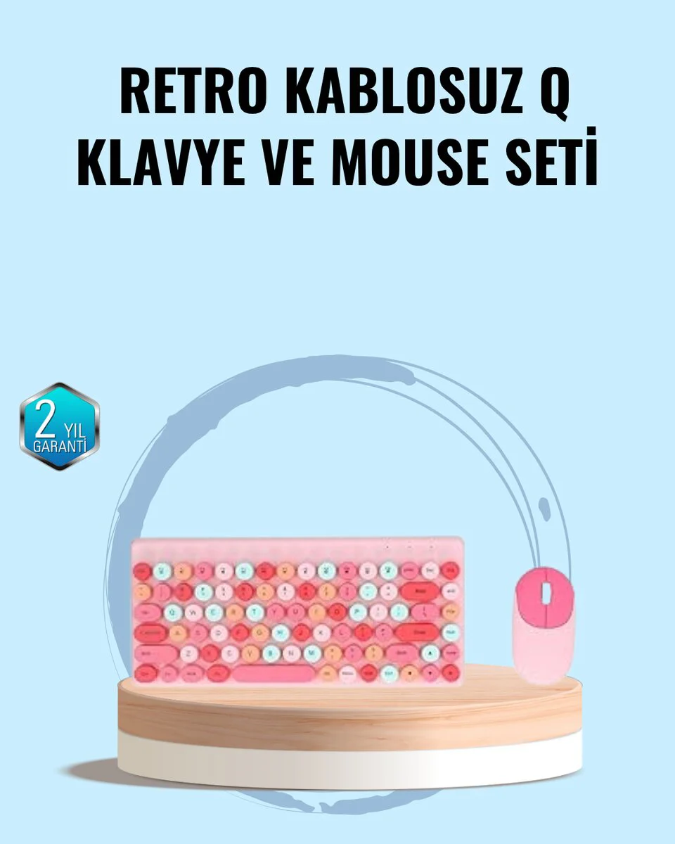 Bluetooth Klavye ve Mouse Kombinasyonu – USB Alıcılı Kompakt Uzun