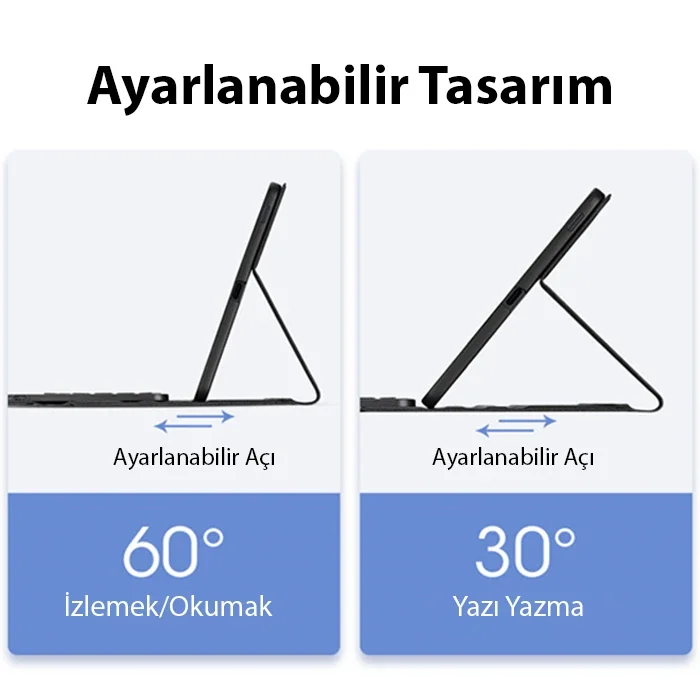 Bluetooth Klavyeli&Touchpad Kılıf Galaxy Tab S8 Plus/S7 Plus/S7 FE - Laptop Konforunda Tablet