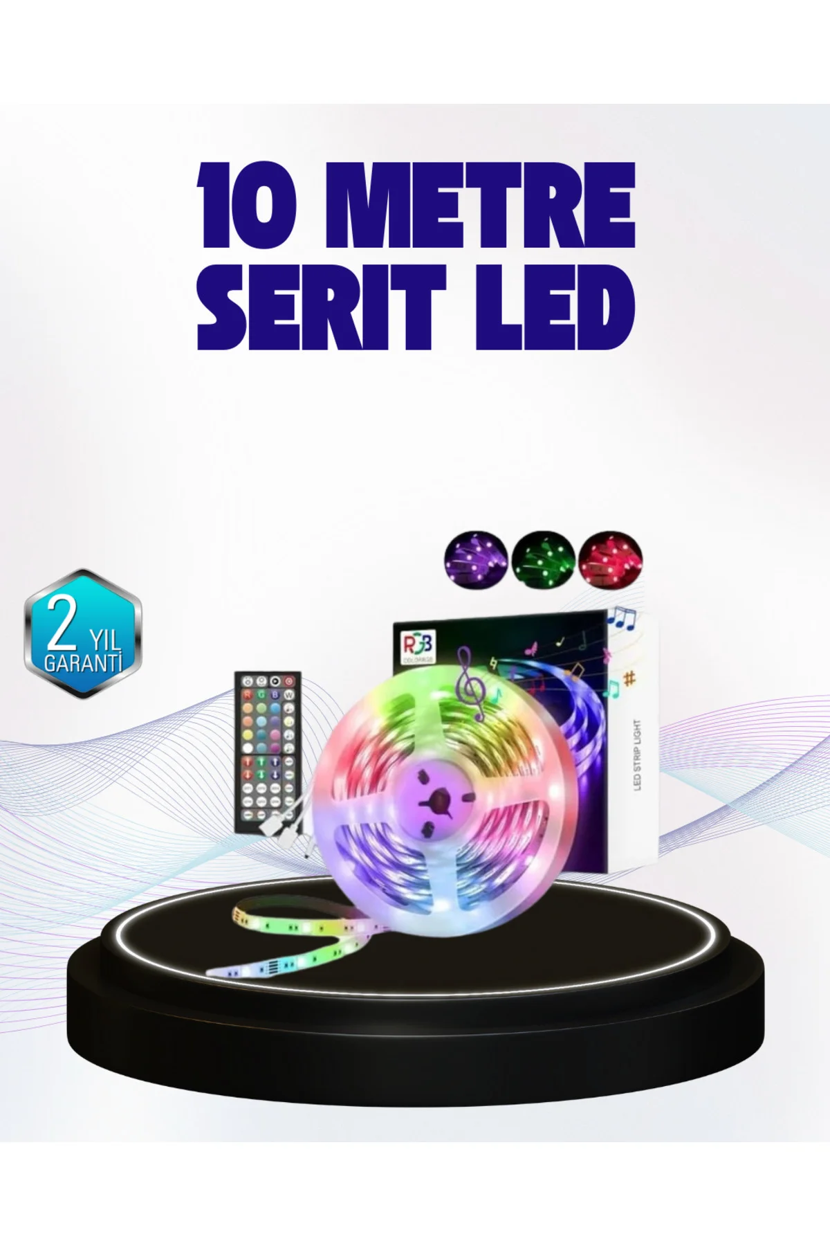 Bluetooth Kontrollü Smart Şerit Led 10M Sese Duyarlı RGB Aydınlatma