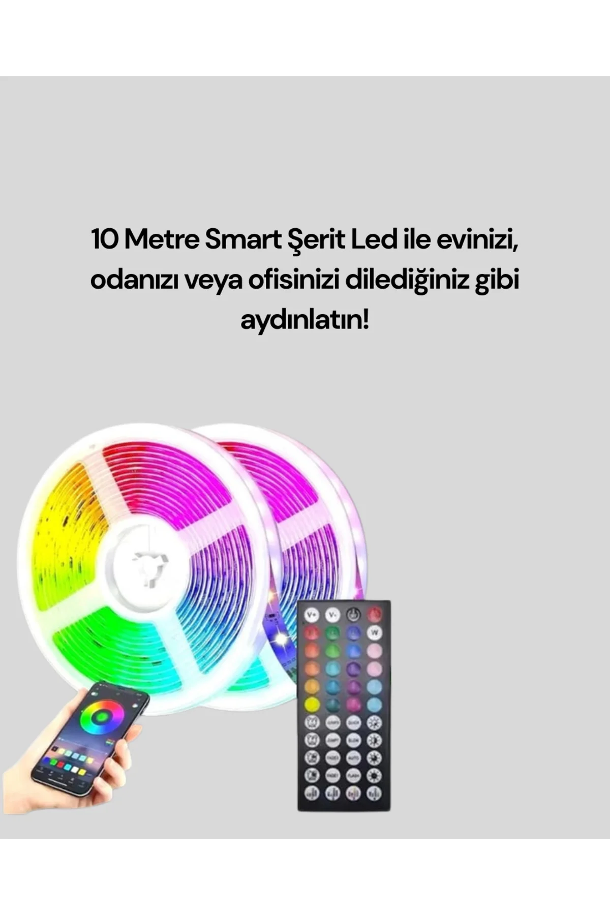 Bluetooth Kontrollü Smart Şerit Led 10M Sese Duyarlı RGB Aydınlatma