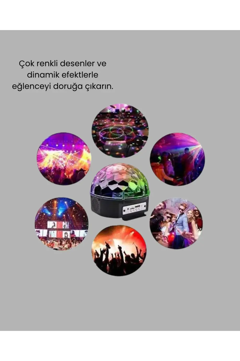 Bluetooth Kontrollü Masaüstü Disko Topu Işığı – Renkli LED Işık G