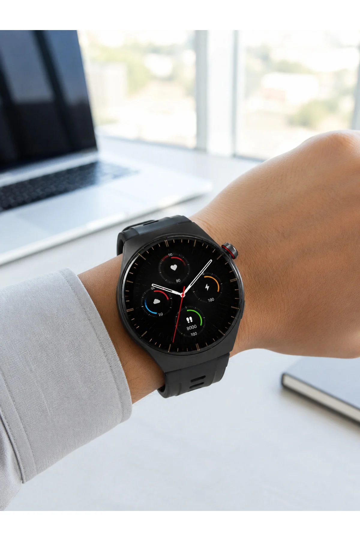Bluetooth Konuşma Özellikli Akıllı Saat AMOLED Ekran, Sağlık Takibi ve 3 Farklı Kordon - Görsel 4