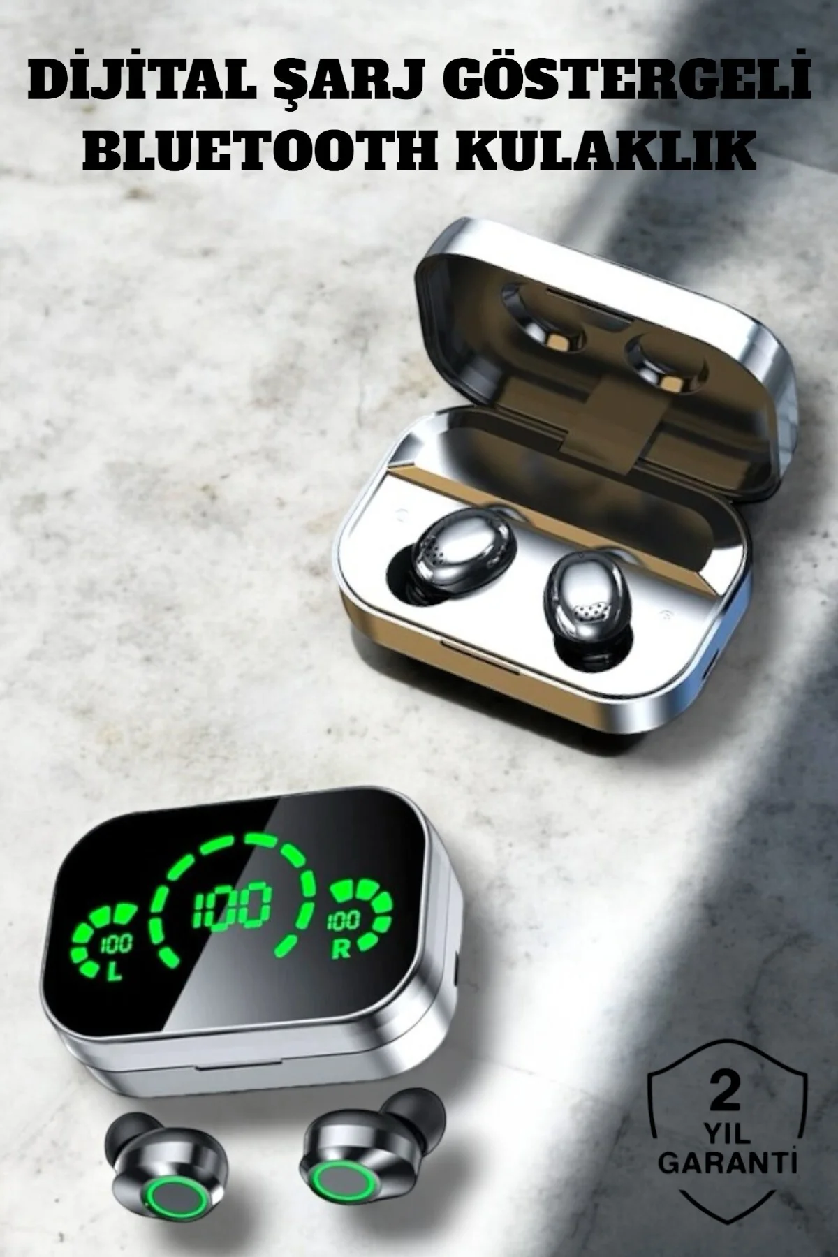 Bluetooth Kulaklık Çift Telefon Desteği Ve Suya Dayanıklı Powerbankli