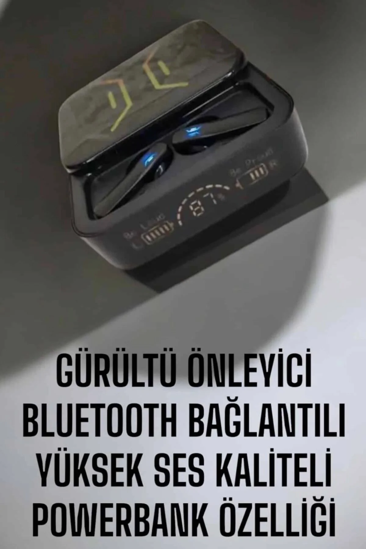 Bluetooth Kulaklık Dijital Göstergeli Kablosuz Uzun Pil Ömrü