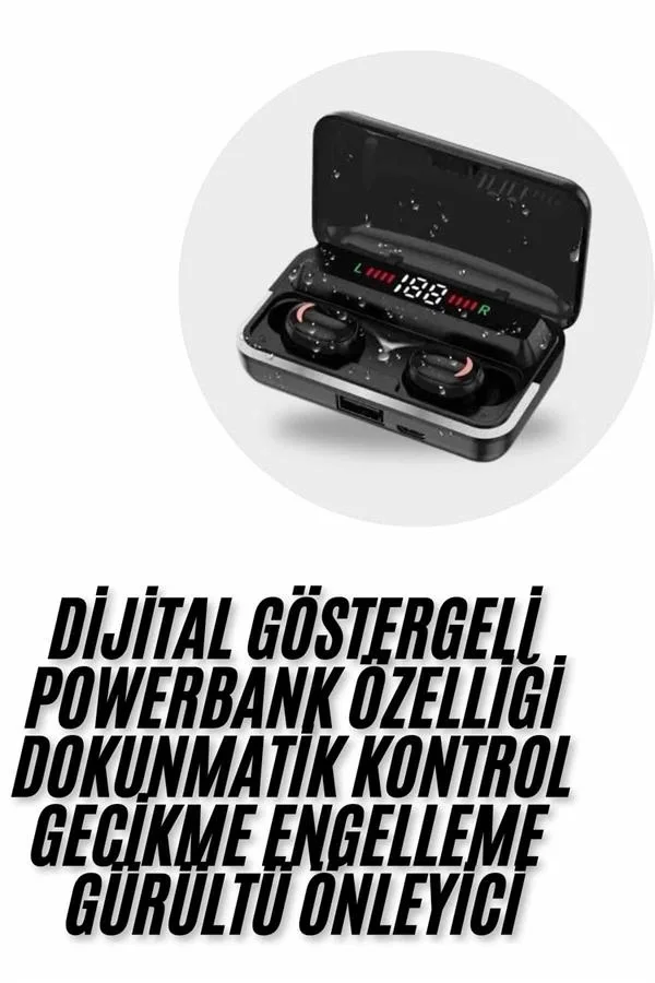 Bluetooth Kulaklık Dijital Şarj Göstergeli Powerbankli Bass Özell