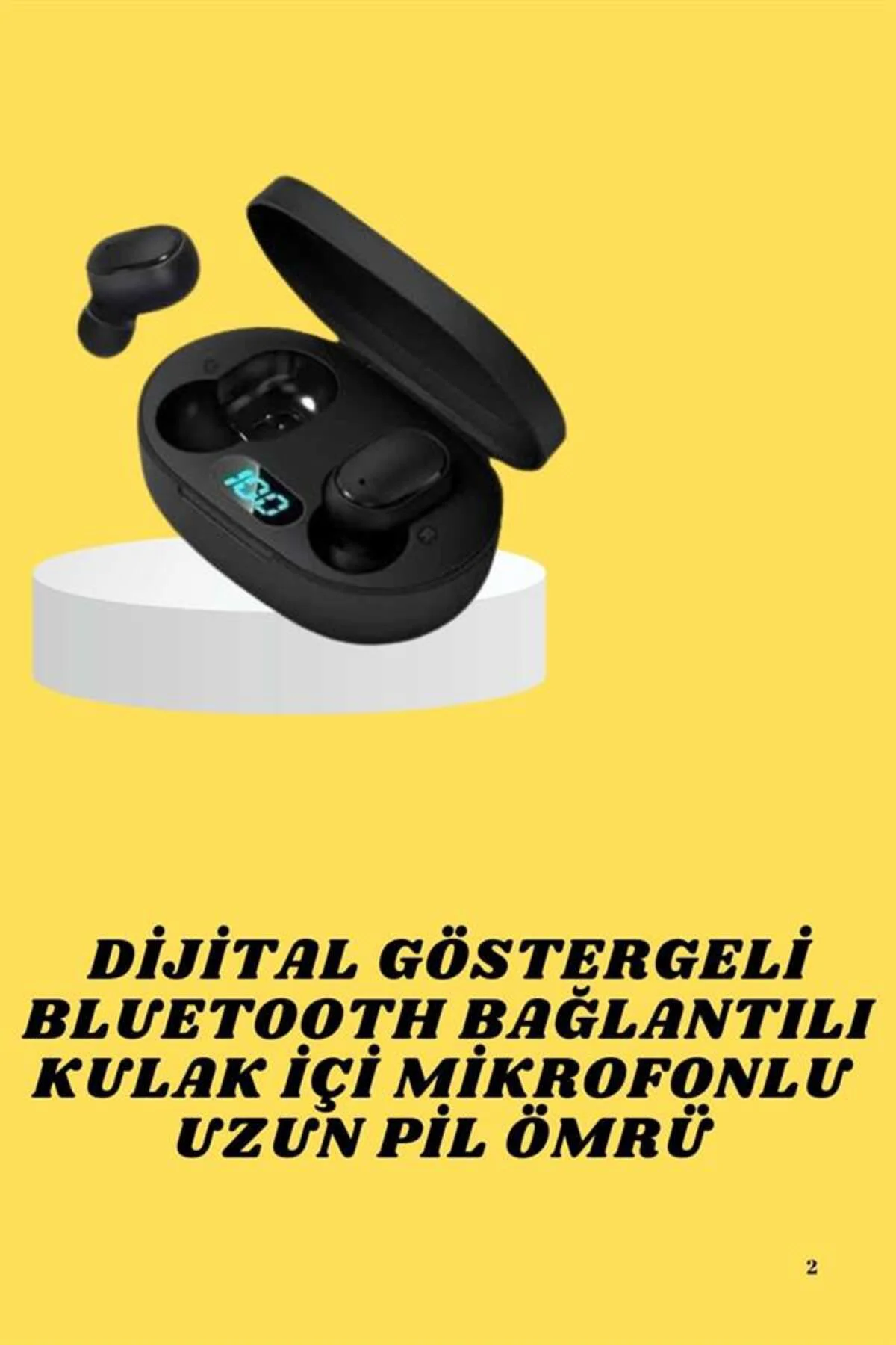 Bluetooth Kulaklık Dijital Göstergeli Yüksek Ses Kaliteli Uzun Pi