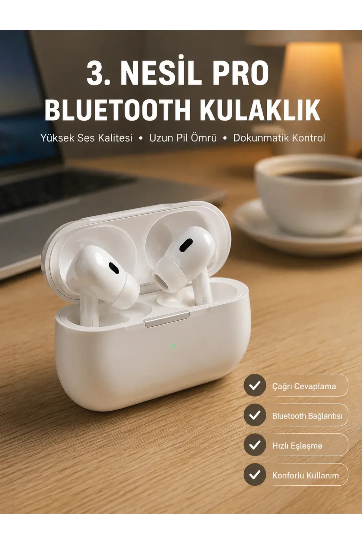 Bluetooth Kulaklık Kulak İçi Silikonlu Stereo Yüksek Ses Kaliteli Dokunmatik Bluetooth Kulaklık Kulak İçi Silikonlu Stereo Yüksek Ses Kaliteli Dokunmatik