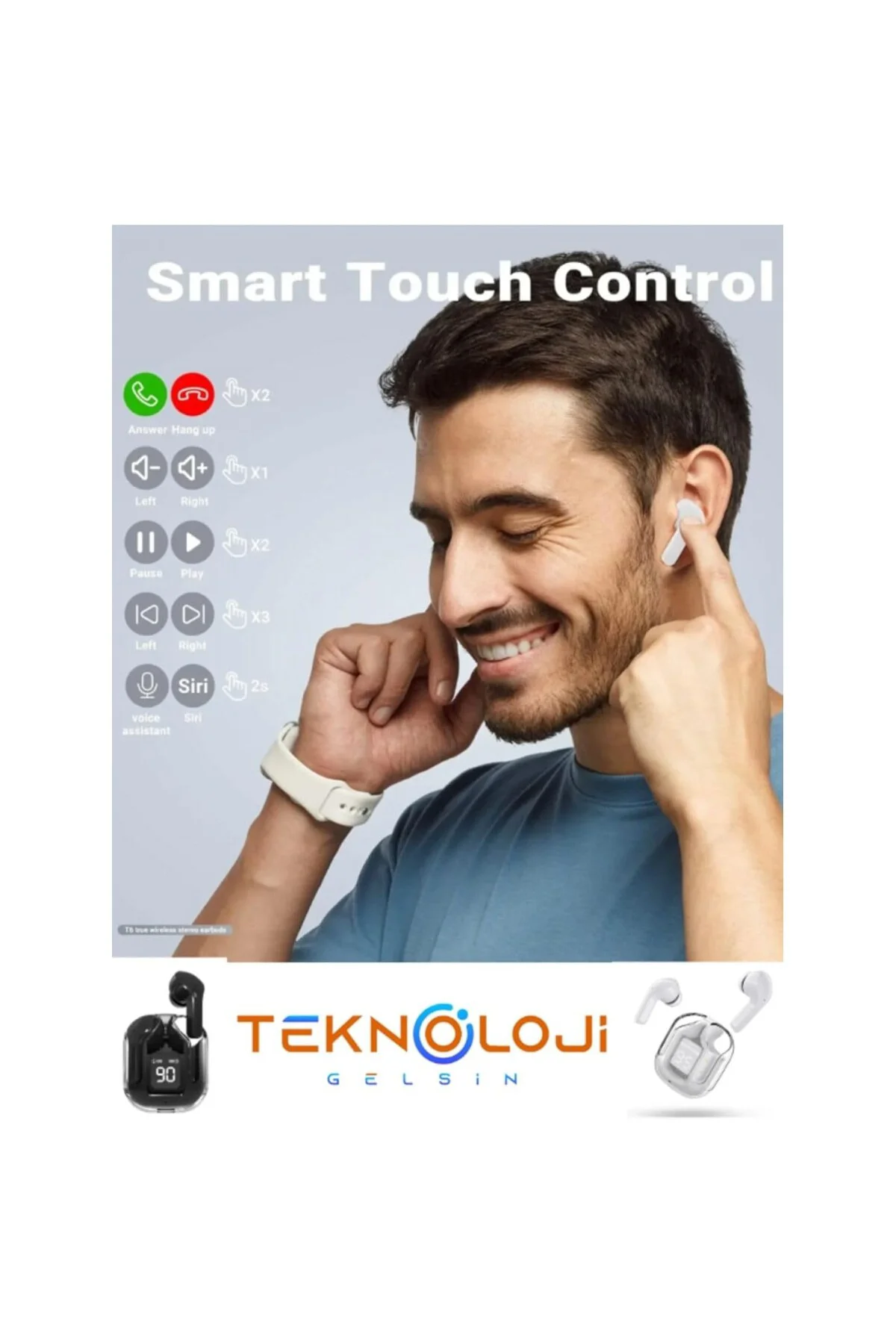 Bluetooth Kulaklık Kablosuz Ultrapods Dijital Göstergeli Gaming Dokunamtik Enc Mipods V5.3 YeniNe