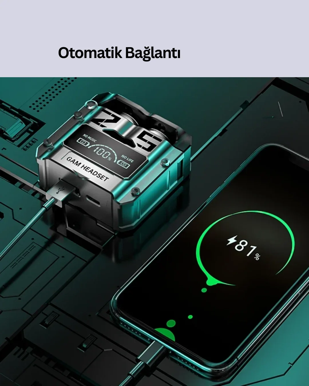 Bluetooth Kulaklık Kablosuz ANC Gürültü Önleyici Stereo Ses