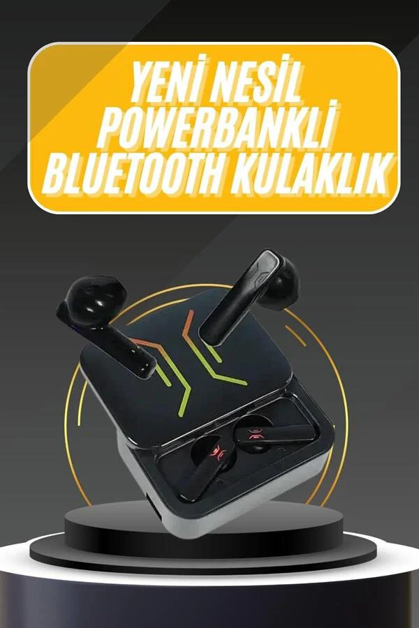 Bluetooth Kulaklık Oyuncu Kulaklığı Yüksek Ses + Powerbank Şarj Kutusu