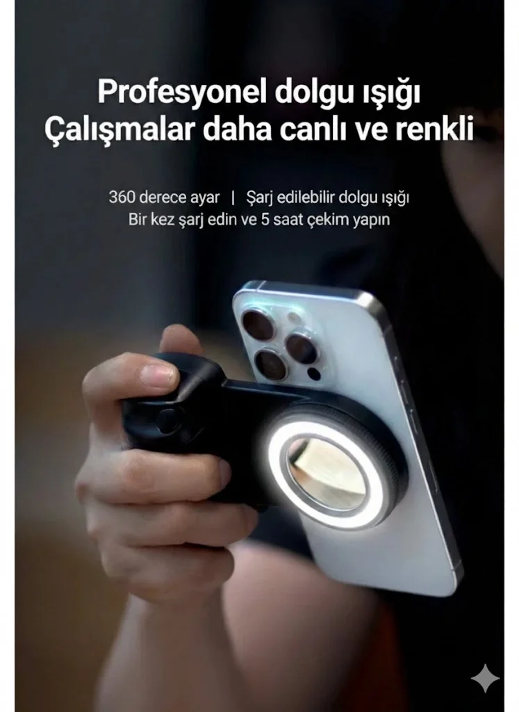 Bluetooth Manyetik Telefon Yapıştırma Kavrama Halka Dolgu Işığı İle Magsafe Selfie Klips Fiyatı, Yorumları ve Özellikleri