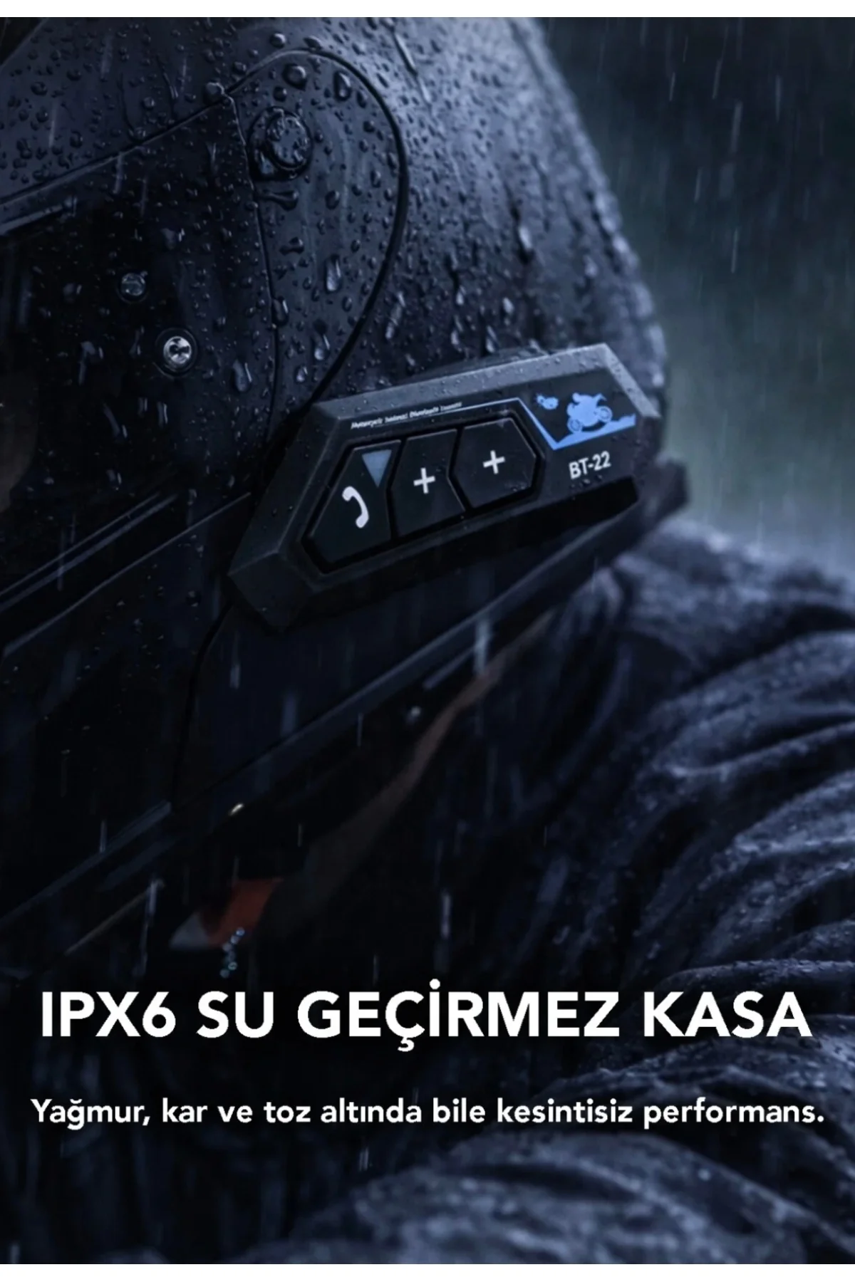 Bluetooth mikrofonlu kablosuz kask interkom kulaklık RGB led ışıklı 2 yıl garantili