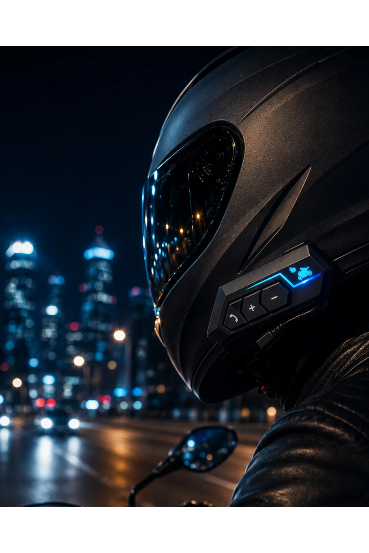 Bluetooth Motosiklet Kask Kulaklığı Mikrofonlu Kablosuz Sürüş Intercomu