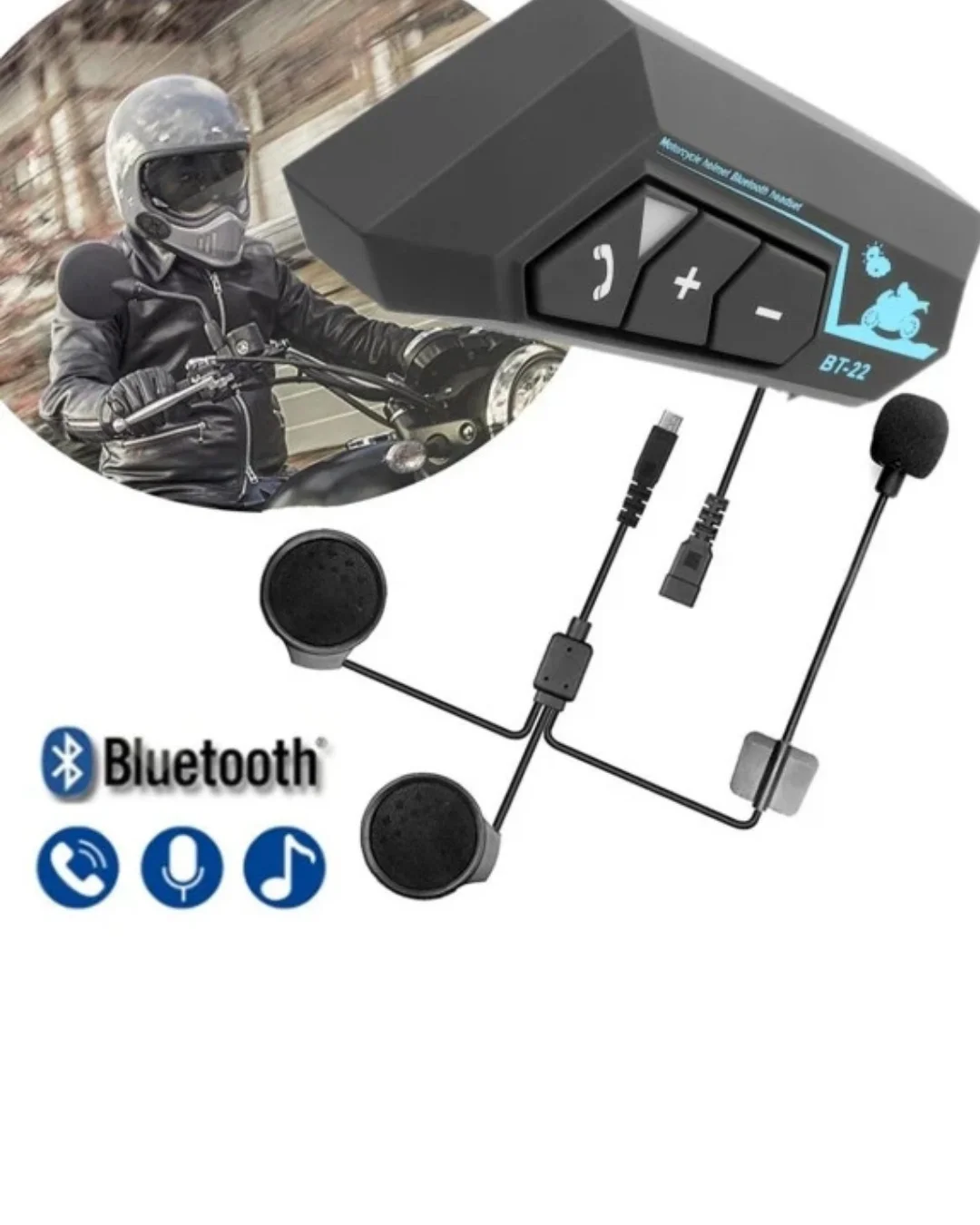Bluetooth Motosiklet Kask Kulaklığı Mikrofonlu Kablosuz Sürüş Intercomu