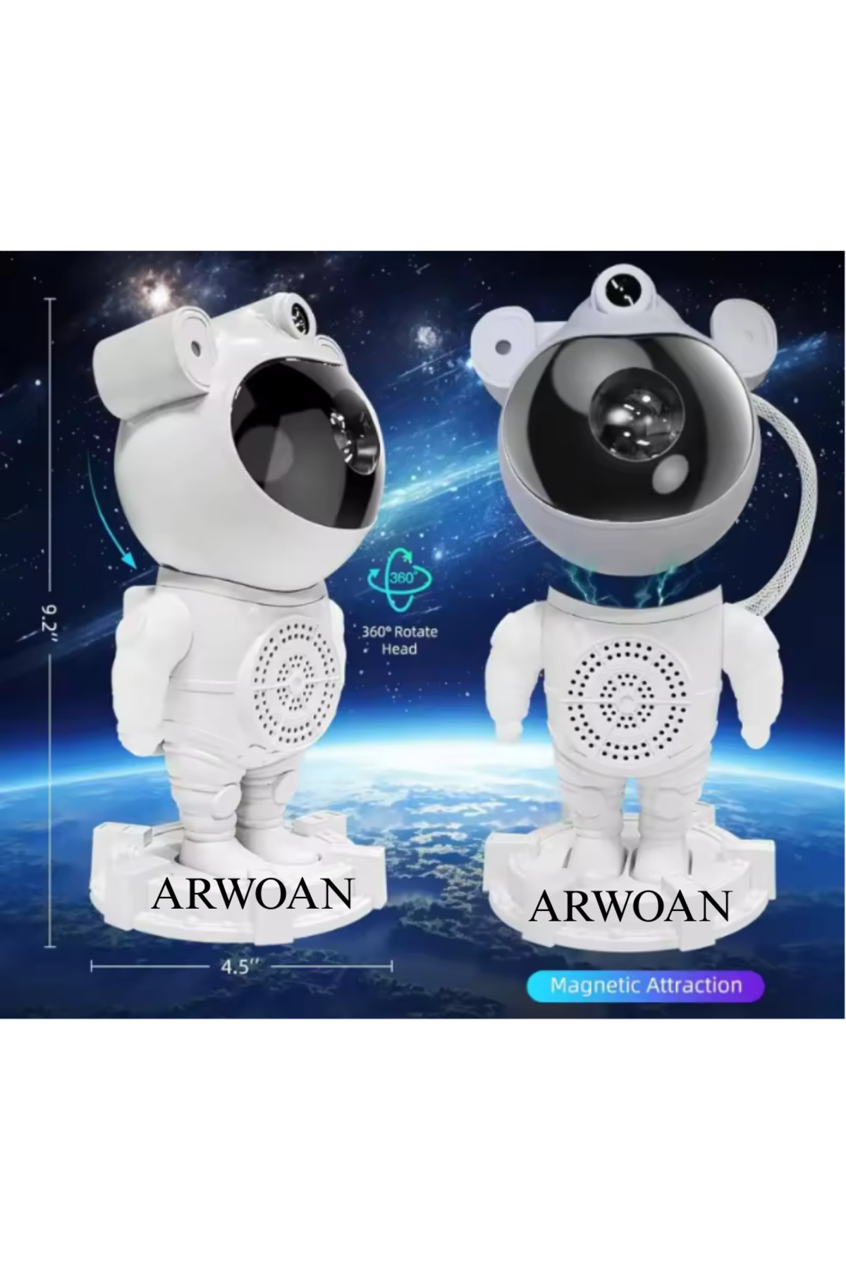 Arwoan Bluetooth Müzik Hoparlör Yıldız Uzay Projektör Gece Lambası Çocuk